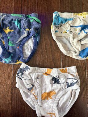 DINOSAUR BOYS' SIZE 4 PACK 100% COMBED COTTON BRIEF UNDERWEAR